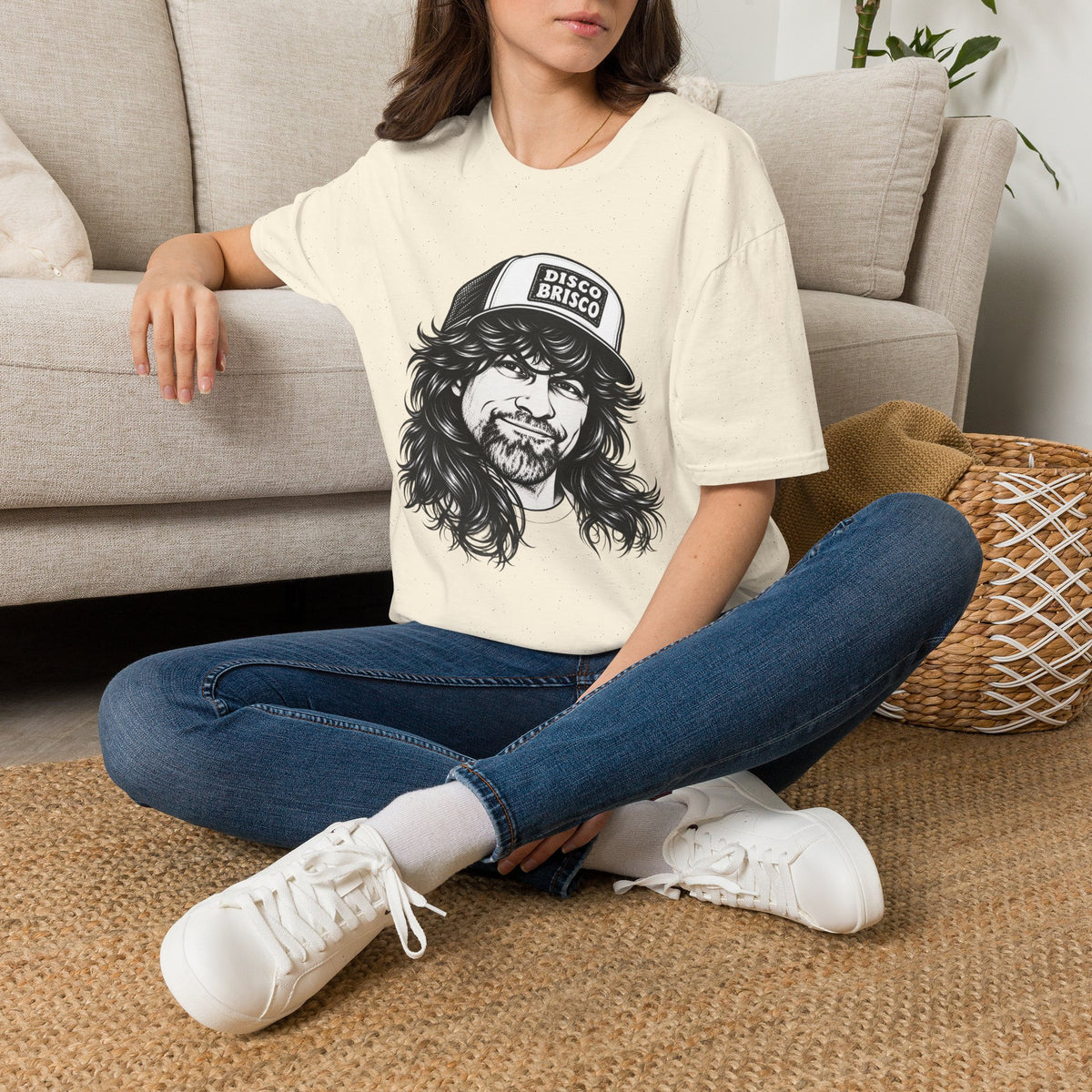 T-Shirt — Retro 'Disco Brisco' Vintage Truckers Cap Portrait Tee