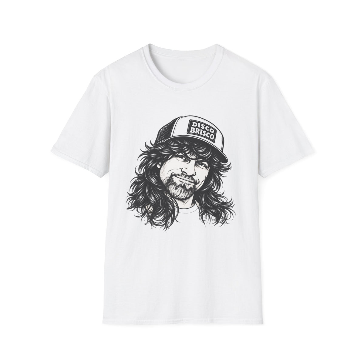 T-Shirt — Retro 'Disco Brisco' Vintage Truckers Cap Portrait Tee