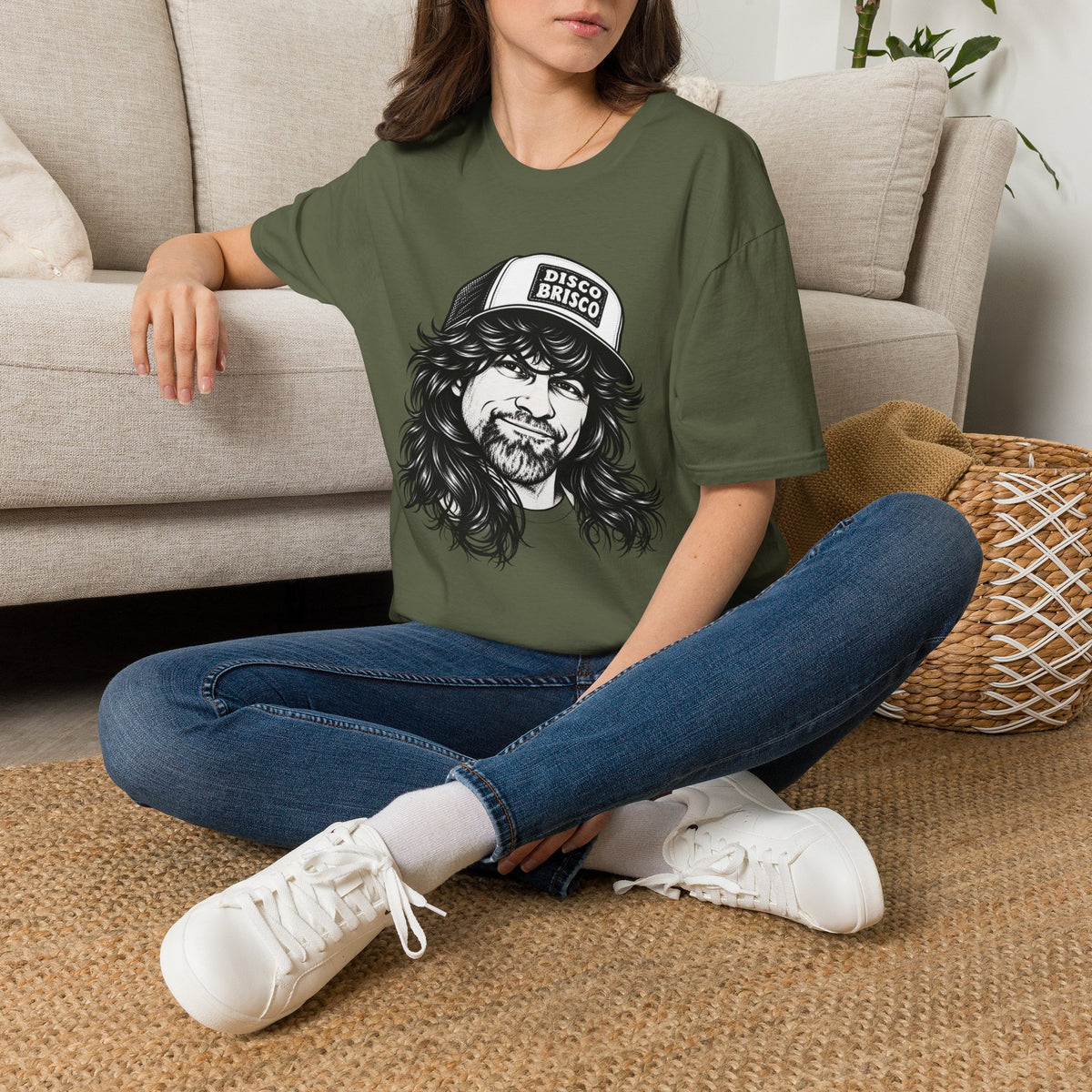 T-Shirt — Retro 'Disco Brisco' Vintage Truckers Cap Portrait Tee