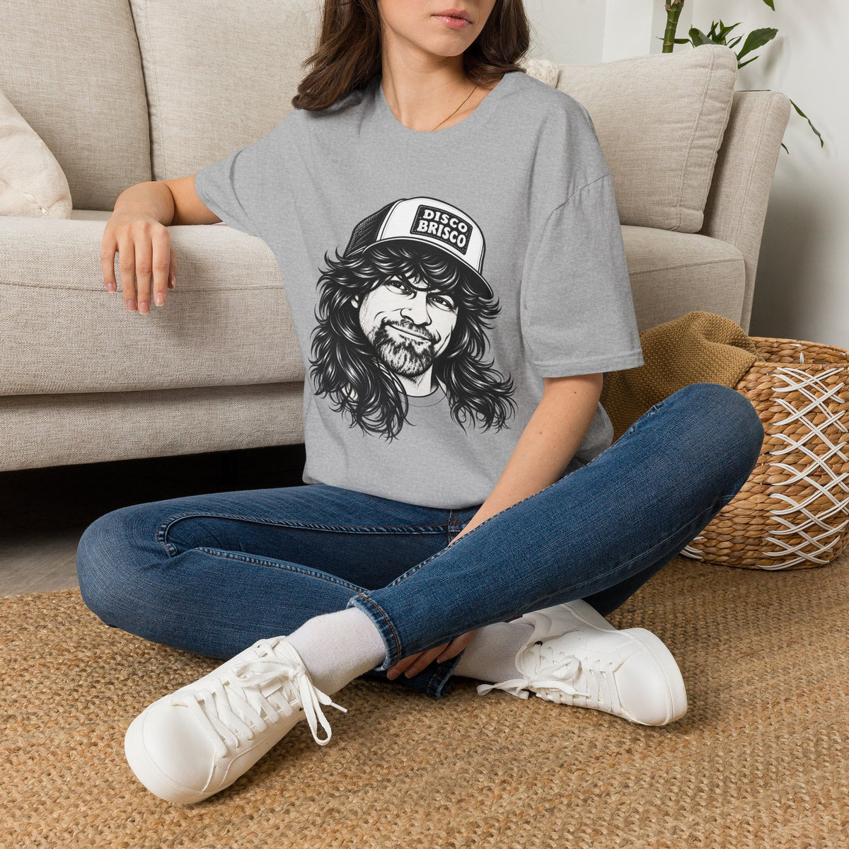T-Shirt — Retro 'Disco Brisco' Vintage Truckers Cap Portrait Tee