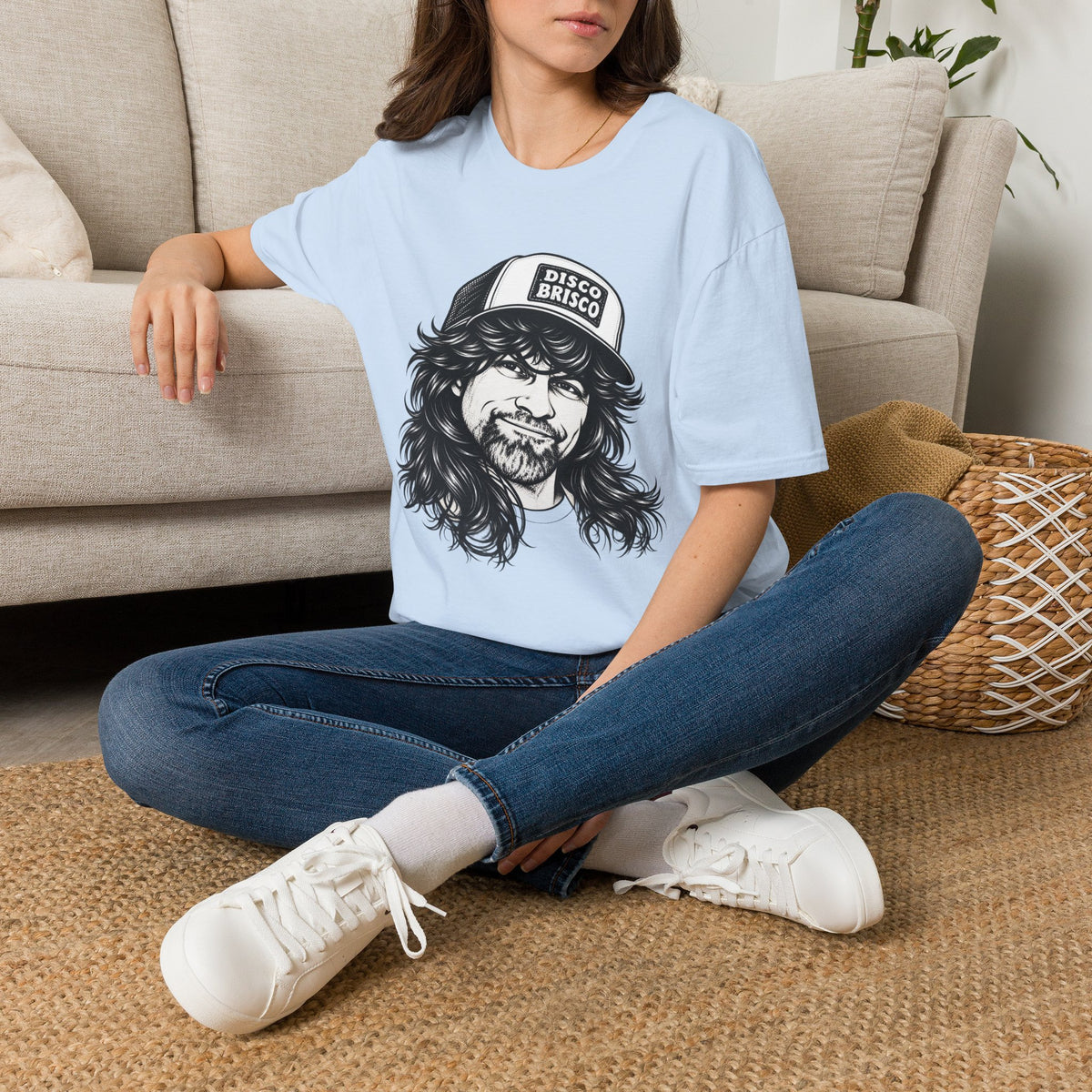 T-Shirt — Retro 'Disco Brisco' Vintage Truckers Cap Portrait Tee