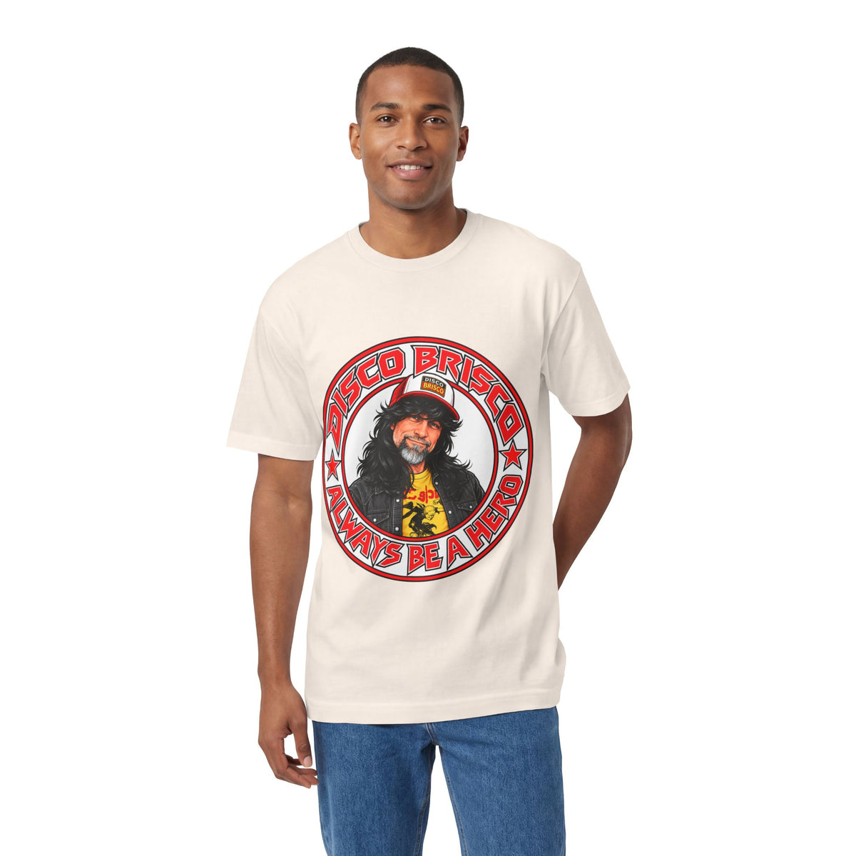 Disco Brisco "Always Be a Hero" Retro Graphic Tee
