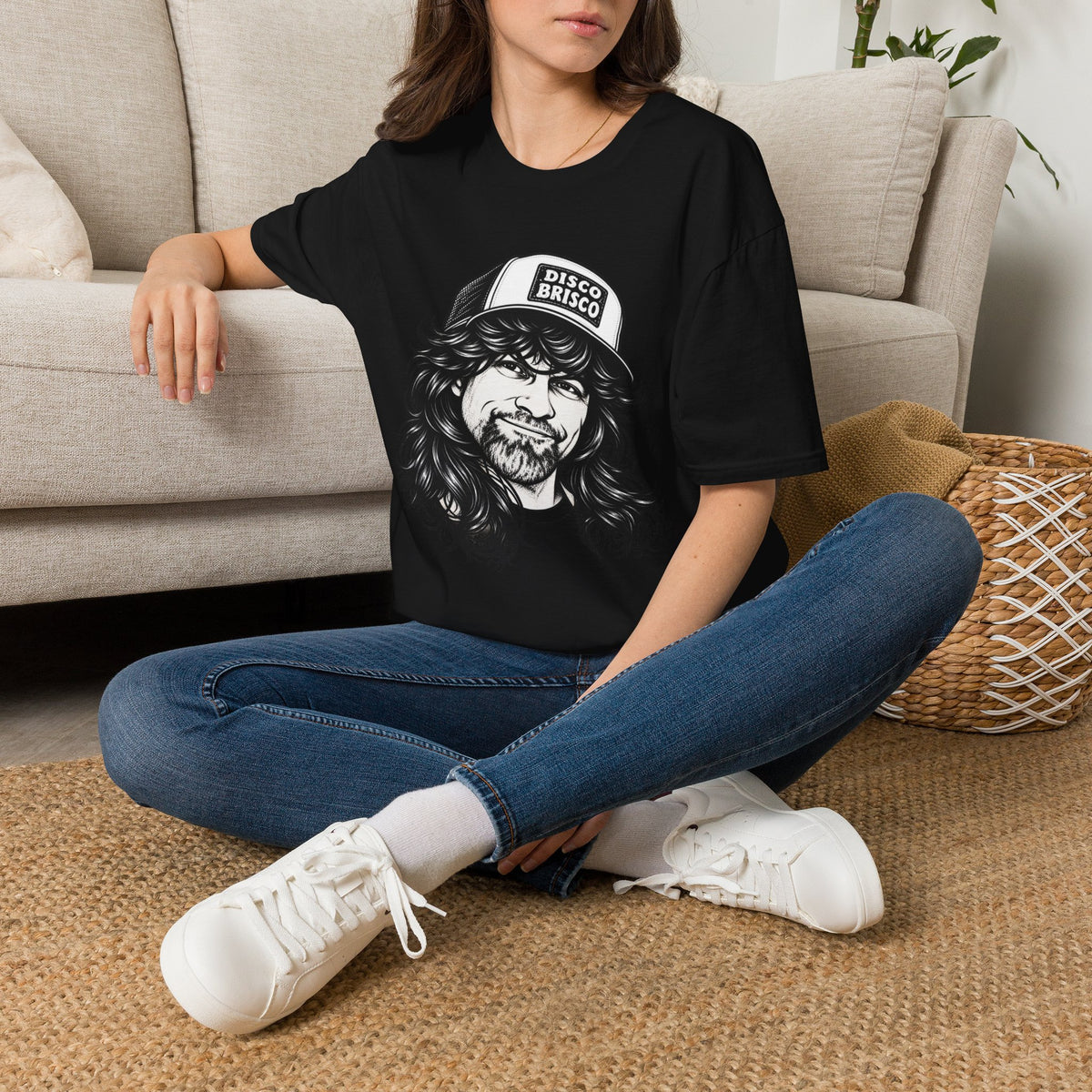 T-Shirt — Retro 'Disco Brisco' Vintage Truckers Cap Portrait Tee
