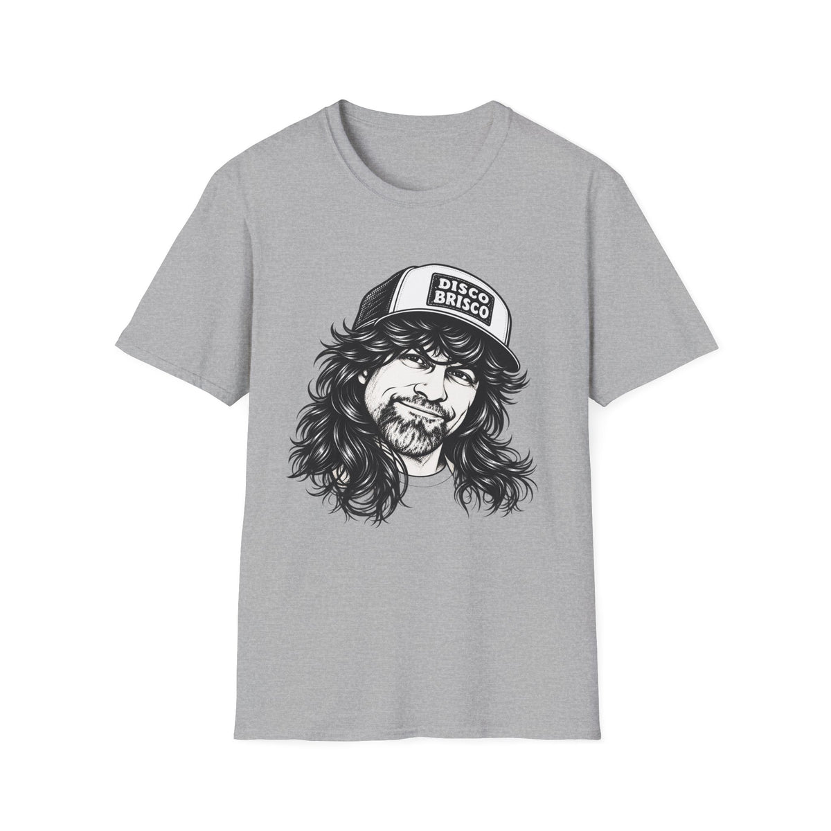 T-Shirt — Retro 'Disco Brisco' Vintage Truckers Cap Portrait Tee