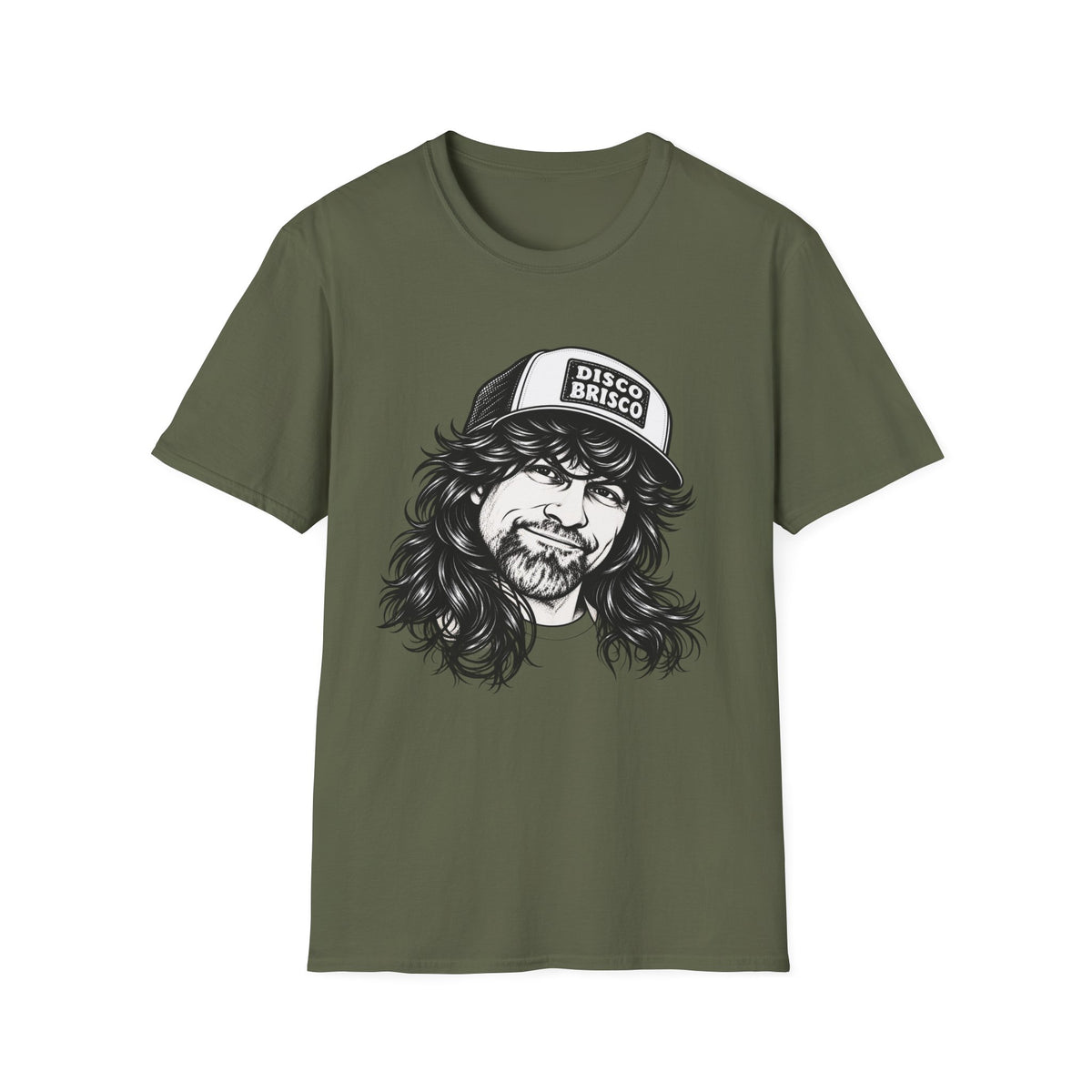 T-Shirt — Retro 'Disco Brisco' Vintage Truckers Cap Portrait Tee
