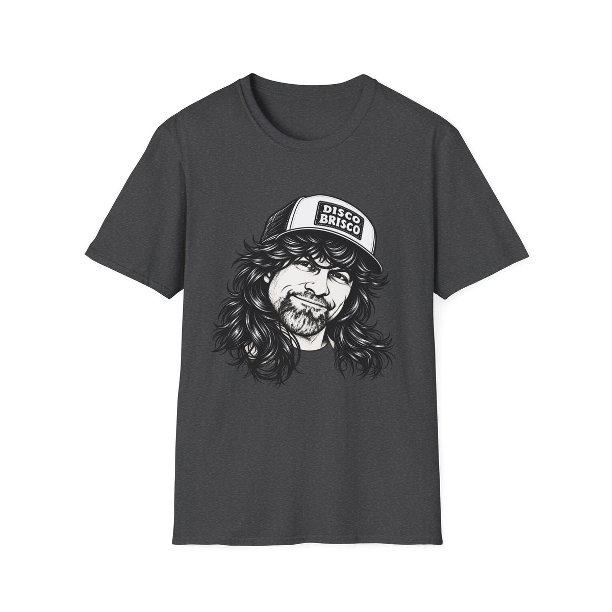 T-Shirt — Retro 'Disco Brisco' Vintage Truckers Cap Portrait Tee