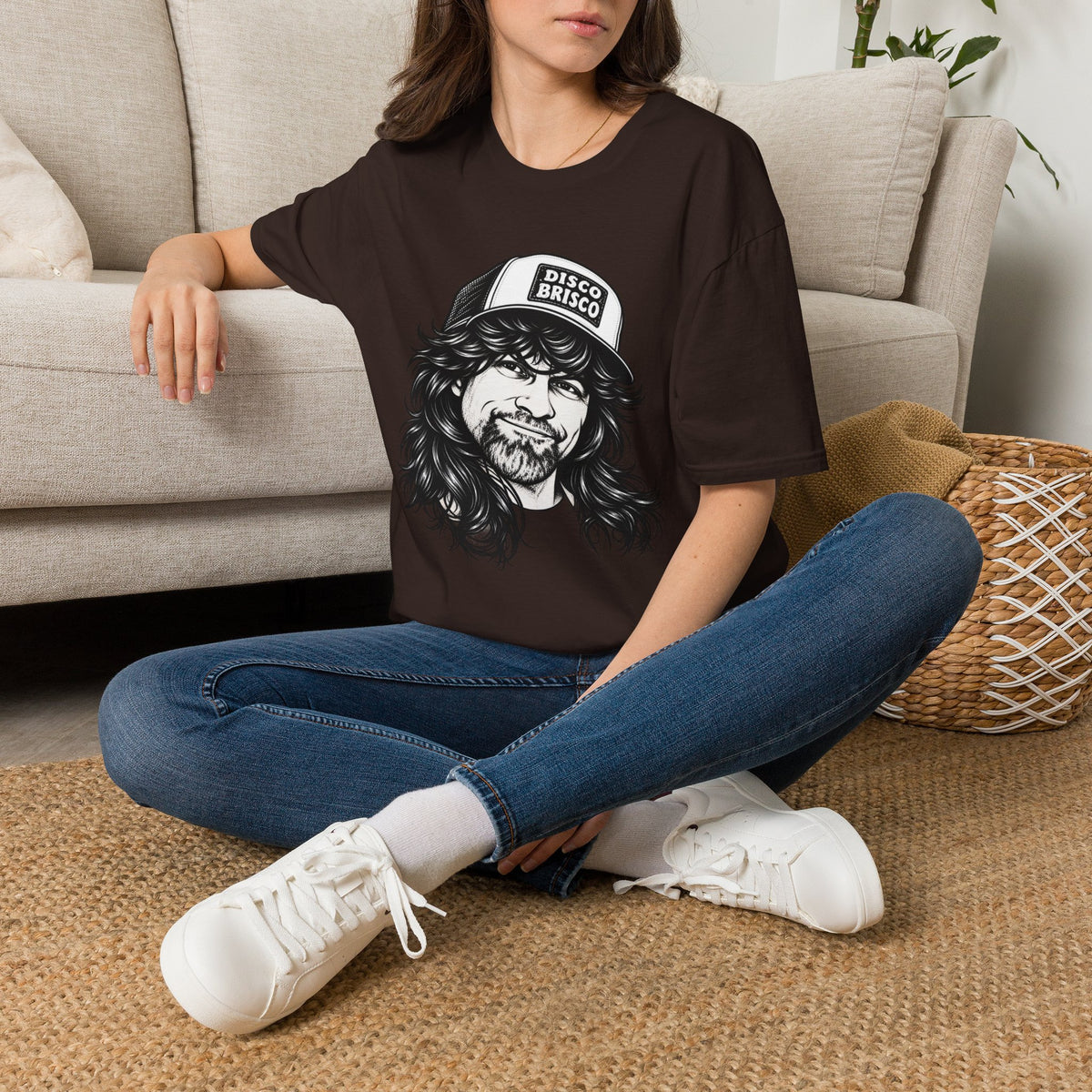 T-Shirt — Retro 'Disco Brisco' Vintage Truckers Cap Portrait Tee
