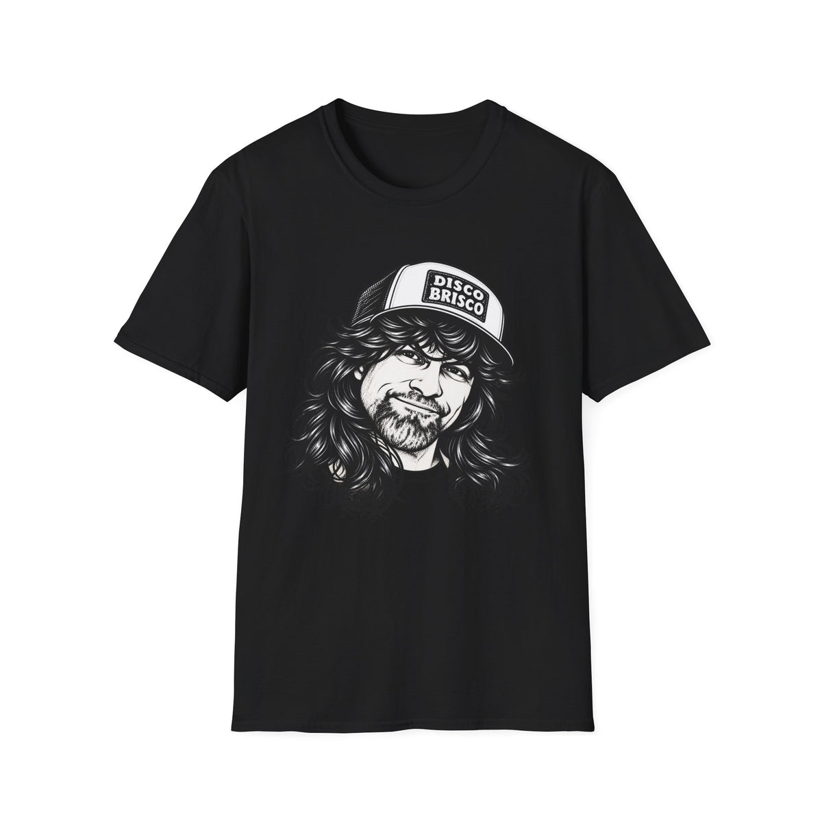 T-Shirt — Retro 'Disco Brisco' Vintage Truckers Cap Portrait Tee