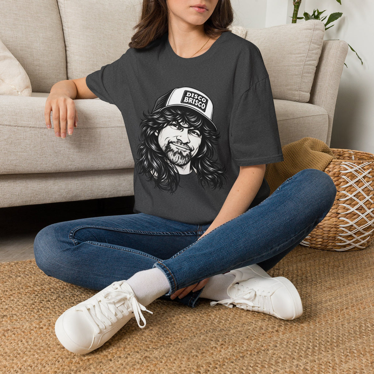 T-Shirt — Retro 'Disco Brisco' Vintage Truckers Cap Portrait Tee